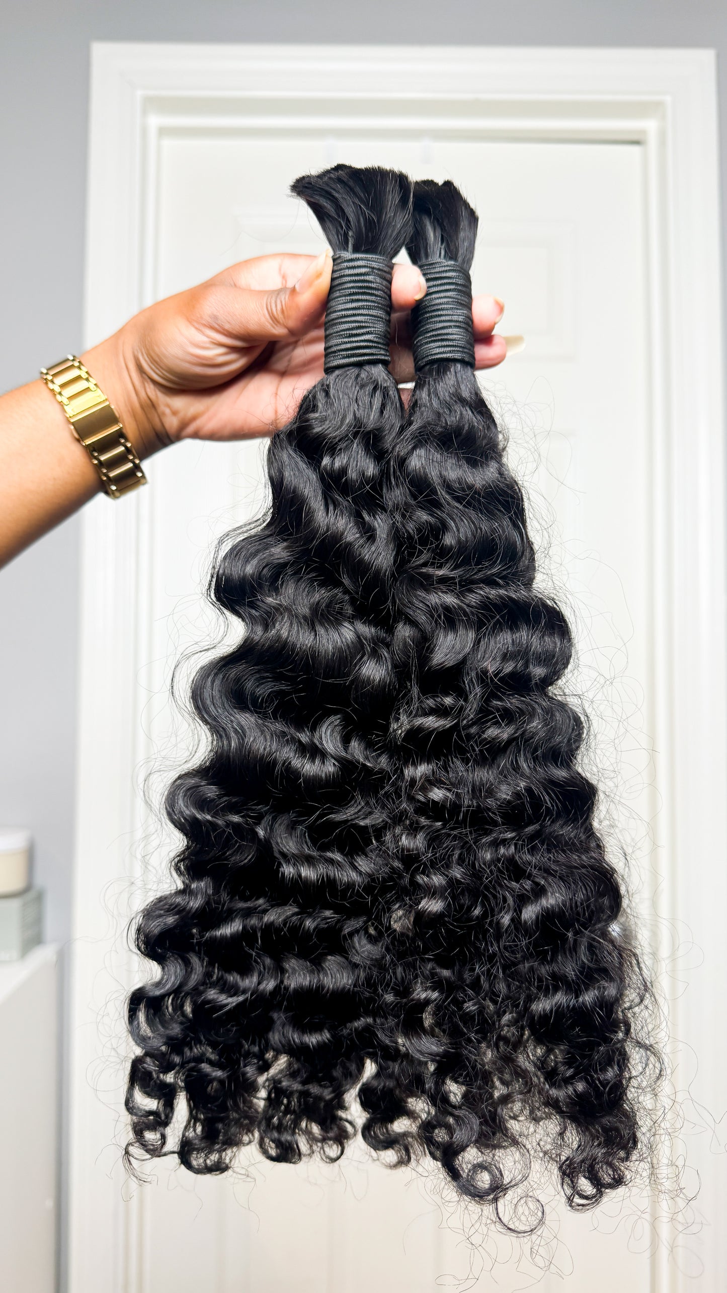 Curly Q's (Burmese Curly) Human Hair 2 Bundles, 18 inches